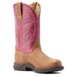 Ariat Womens Distressed Natural & Rosebud Anthem Round Toe II Boots -Moda Mix Shop P2673150 3 93862.1672765005