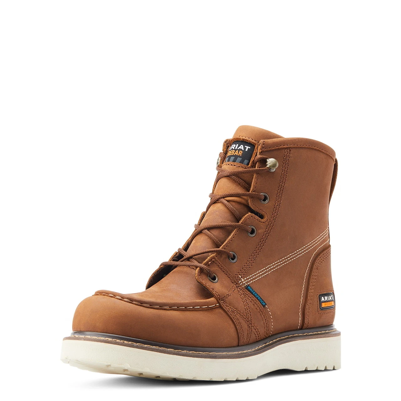 Ariat Mens Aged Honey Rebar Wedge Moc Toe Waterproof Work Boot 1 Ariat Mens Aged Honey Rebar Wedge Moc Toe Waterproof Work Boot