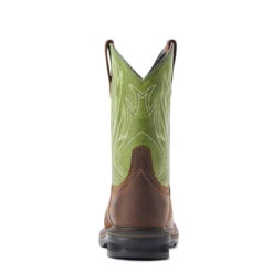 Ariat Mens Dark Brown & Grass Green Sierra Wide Square Toe Work Boot -Moda Mix Shop P2676200 4 39460.1672764985