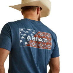 Ariat Mens Sailor Blue Heather Ariat Star Southwest Short Sleeve T-Shirt 6 Ariat Mens Sailor Blue Heather Ariat Star Southwest Short Sleeve T-Shirt -Moda Mix Shop P2726355 3 96093.1683573424