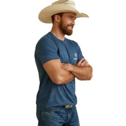 Ariat Mens Sailor Blue Heather Ariat Star Southwest Short Sleeve T-Shirt 7 Ariat Mens Sailor Blue Heather Ariat Star Southwest Short Sleeve T-Shirt -Moda Mix Shop P2726355 4 78252.1683573424