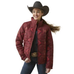 Ariat Womens Burnt Rose Print Crius Insulated Jacket