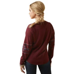 Ariat Womens Tawny Port Relaxed Southwest Henley Top -Moda Mix Shop P2769275 3 52547.1692304676