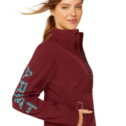 Ariat Womens Tawny Port Baja New Team Softshell Jacket -Moda Mix Shop P2769430 3 85411.1692304126