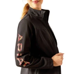 Ariat Womens Black Mirage New Team Softshell Jacket -Moda Mix Shop P2769455 3 88042.1692304370
