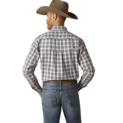 Ariat Mens White Plaid Gradon Pro Series Long Sleeve Shirts -Moda Mix Shop P2769570 4 51441.1692303868