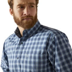 Ariat Mens Sky Blue Pro Series Gradison Fitted Long Sleeve Shirt -Moda Mix Shop P2769610 3 68035.1692304444
