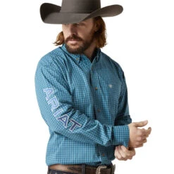 Ariat Mens Blue Pro Series Team Wayland Classic Fit Long Sleeve Shirt -Moda Mix Shop P2769630 3 77871.1692304495