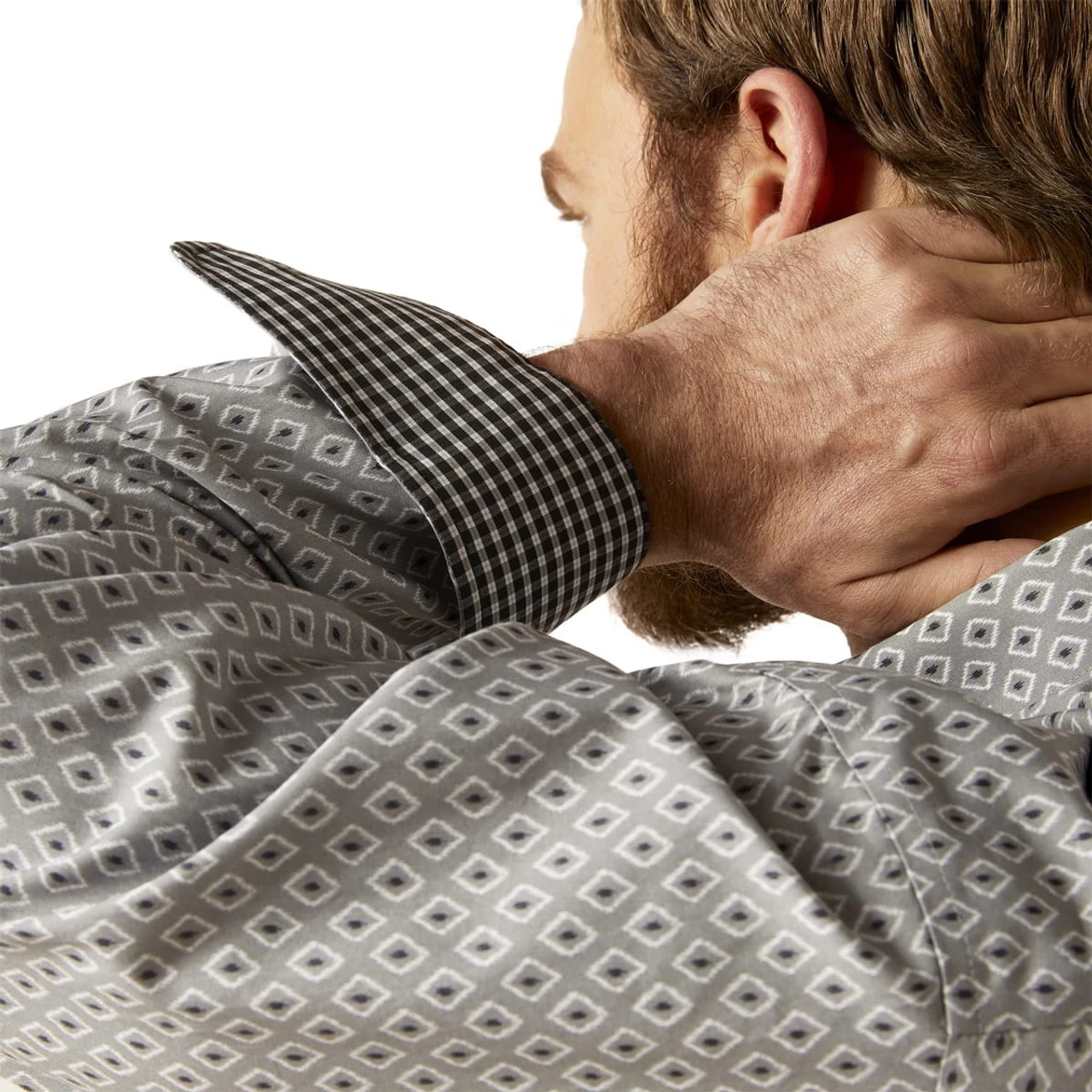 Ariat Mens Eileen Gray Fitted Wrinkle Free Val Long Sleeve Shirt 2 Ariat Mens Eileen Gray Fitted Wrinkle Free Val Long Sleeve Shirt - Image 2