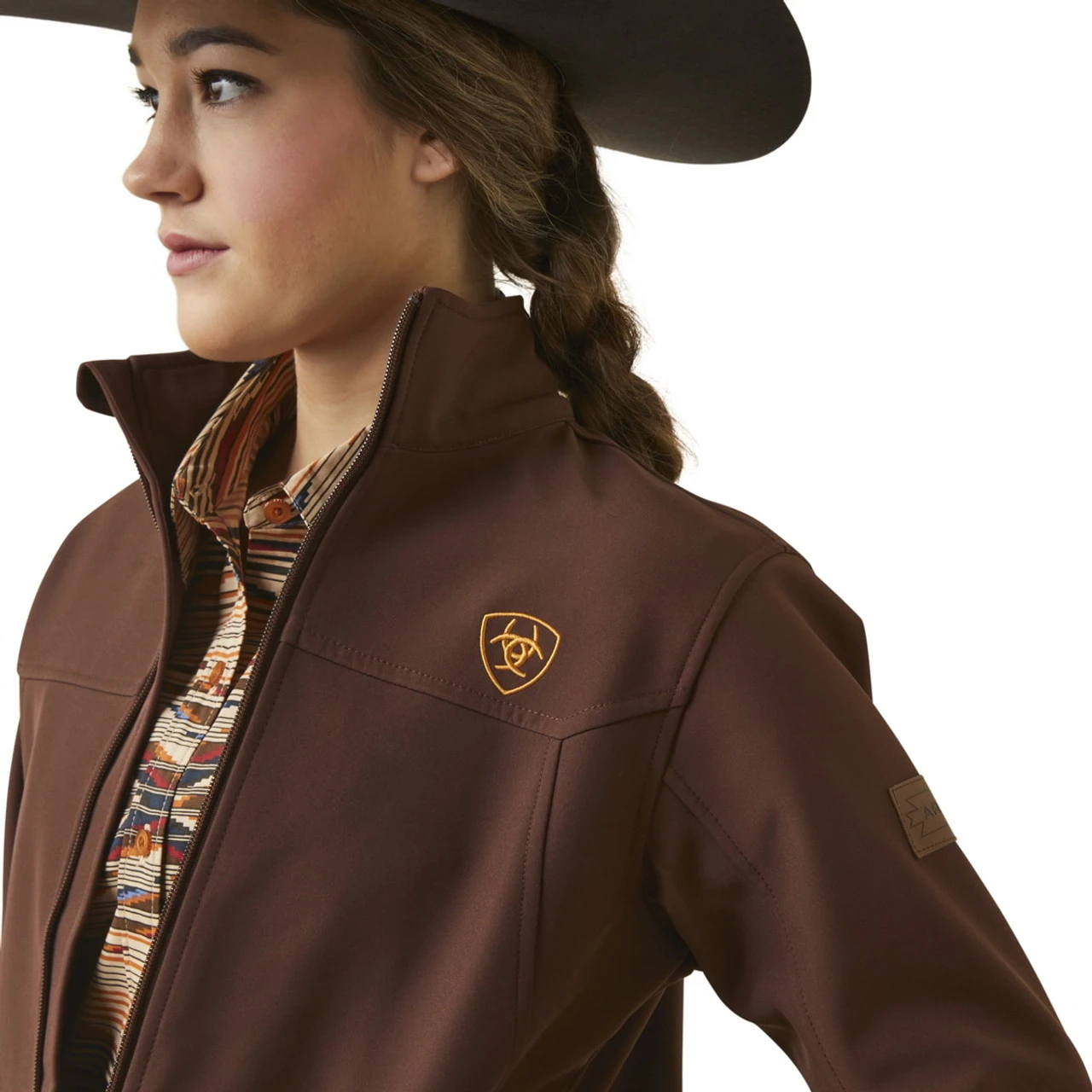 Ariat Womens Chocolate Team Logo Softshell Chimayo Jacket 3 Ariat Womens Chocolate Team Logo Softshell Chimayo Jacket - Image 3