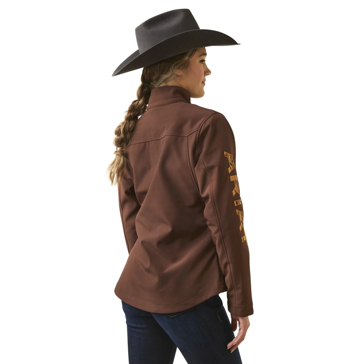 Ariat Womens Chocolate Team Logo Softshell Chimayo Jacket 4 Ariat Womens Chocolate Team Logo Softshell Chimayo Jacket - Image 4