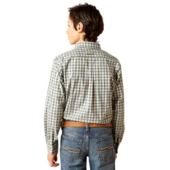Ariat Boys White & Olive Blake Pro Series Long Sleeve Shirt -Moda Mix Shop P2770795 3 02424.1692304633