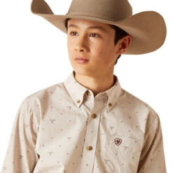 Ariat Boys Sandshell Beau Longhorn Print Casual Classic Long Sleeve Shirt 5 Ariat Boys Sandshell Beau Longhorn Print Casual Classic Long Sleeve Shirt -Moda Mix Shop P2770845 3 74088.1692304608