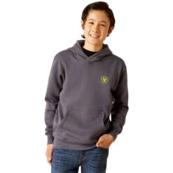 Ariat Boys Odyssey Gray Heather Gradient Badge Hoodie