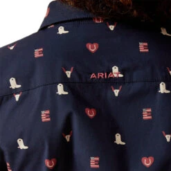 Ariat Girls Navy Western Love Team Kirby Long Sleeve Shirt -Moda Mix Shop P2770945 3 77928.1692304248