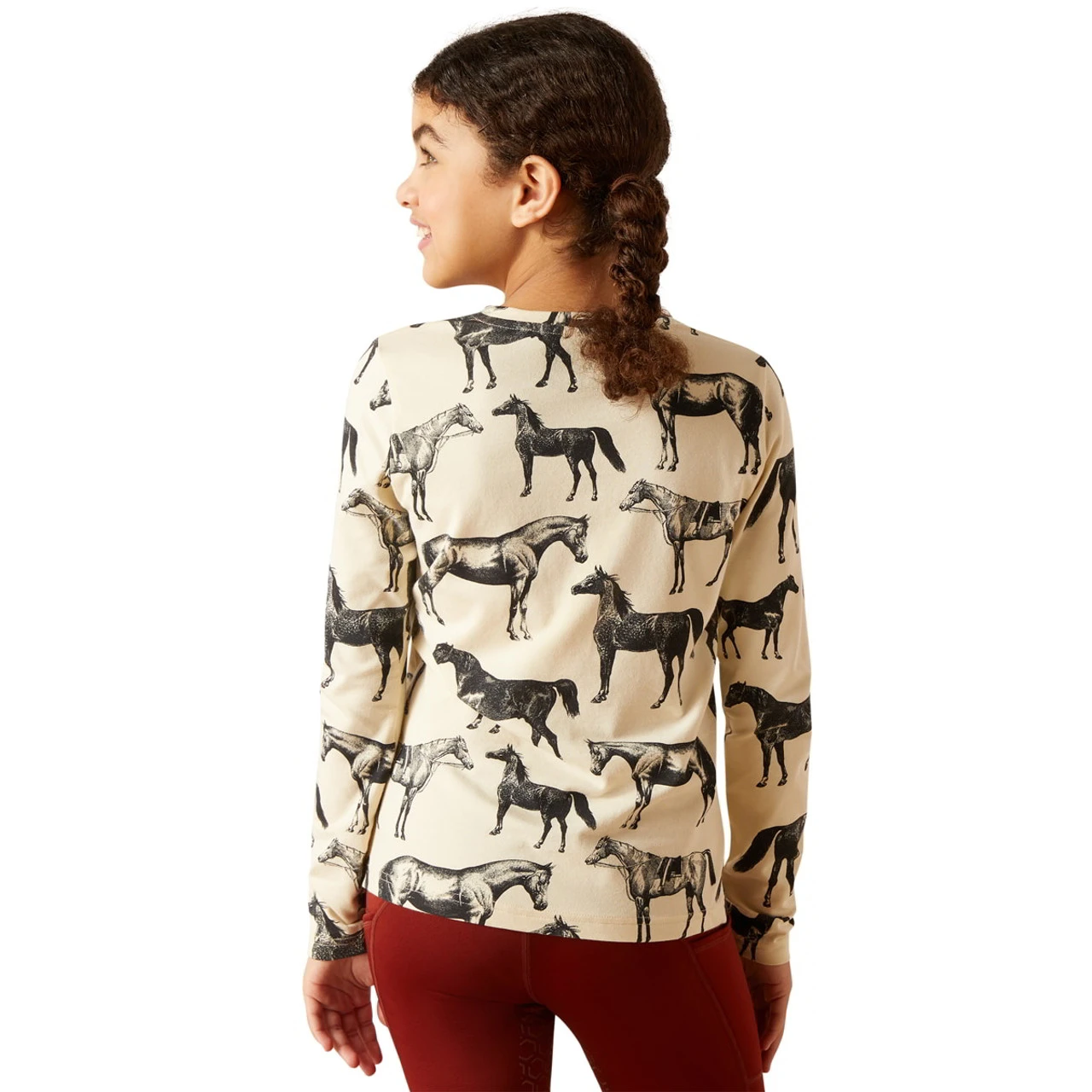 Ariat Girls Summer Sand Sepia Equine Long Sleeve Tee 2 Ariat Girls Summer Sand Sepia Equine Long Sleeve Tee - Image 2