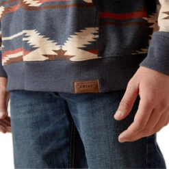 Ariat Mens Navy Printed Chimayo Hoodie -Moda Mix Shop P2771170 3 77671.1692304201