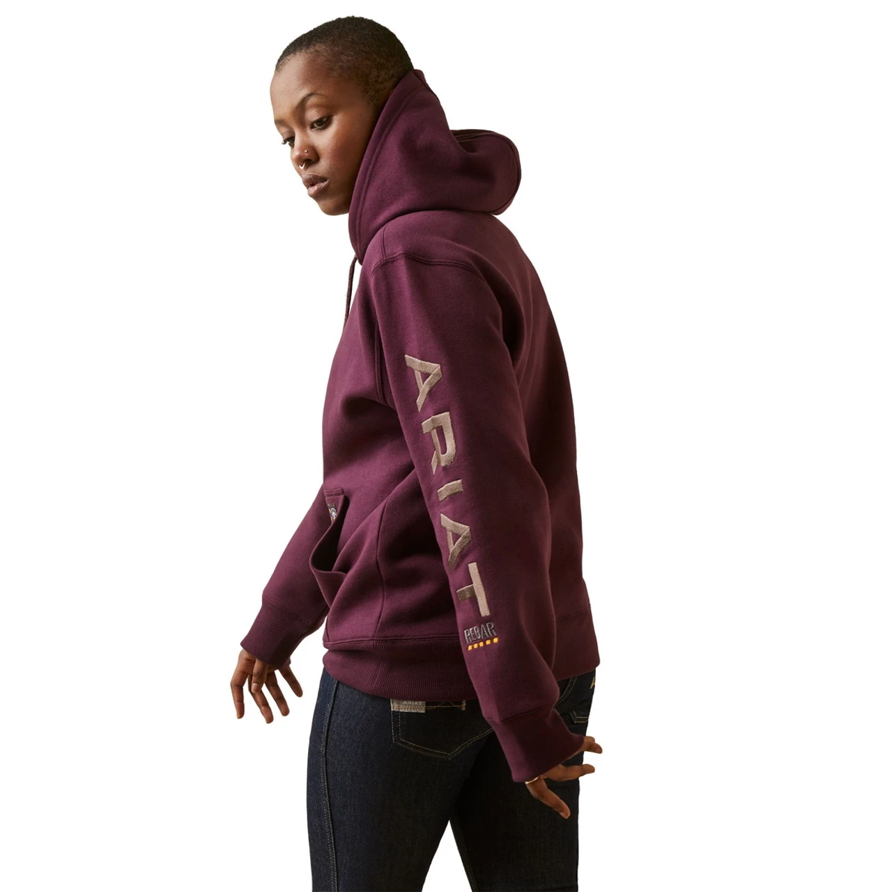 Ariat Womens Potent Purple And Peppercorn Rebar Graphic Hoodie 2 Ariat Womens Potent Purple And Peppercorn Rebar Graphic Hoodie - Image 2