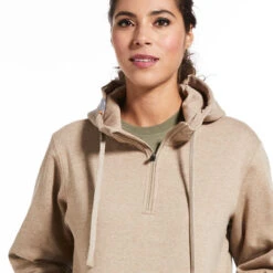 Ariat Womens Dark Oatmeal Heather Rebar Skill Set 1/2 Zip Hoodie -Moda Mix Shop P2771645 3 85612.1672764727