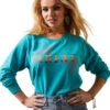 Ariat Womens Viridian Green R.E.A.L. Rose Sweatshirt