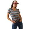 Ariat Womens Rosa Serape Laguna Performance Short Sleeve Top