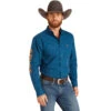 Ariat Men's Blue Team Clarence Fitted Long Sleeve Shirt