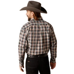 Ariat Men's Pro Series Nathanael Black Sea Green & Brown Plaid Stretch Long Sleeve Western Shirt -Moda Mix Shop P2793460 4 39983.1697042978