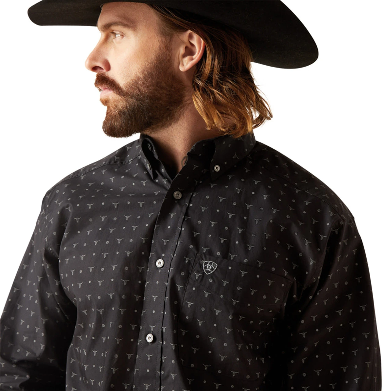 Ariat Men's Black Nixon Print Long Sleeve Western Shirt 2 Ariat Men's Black Nixon Print Long Sleeve Western Shirt - Image 2