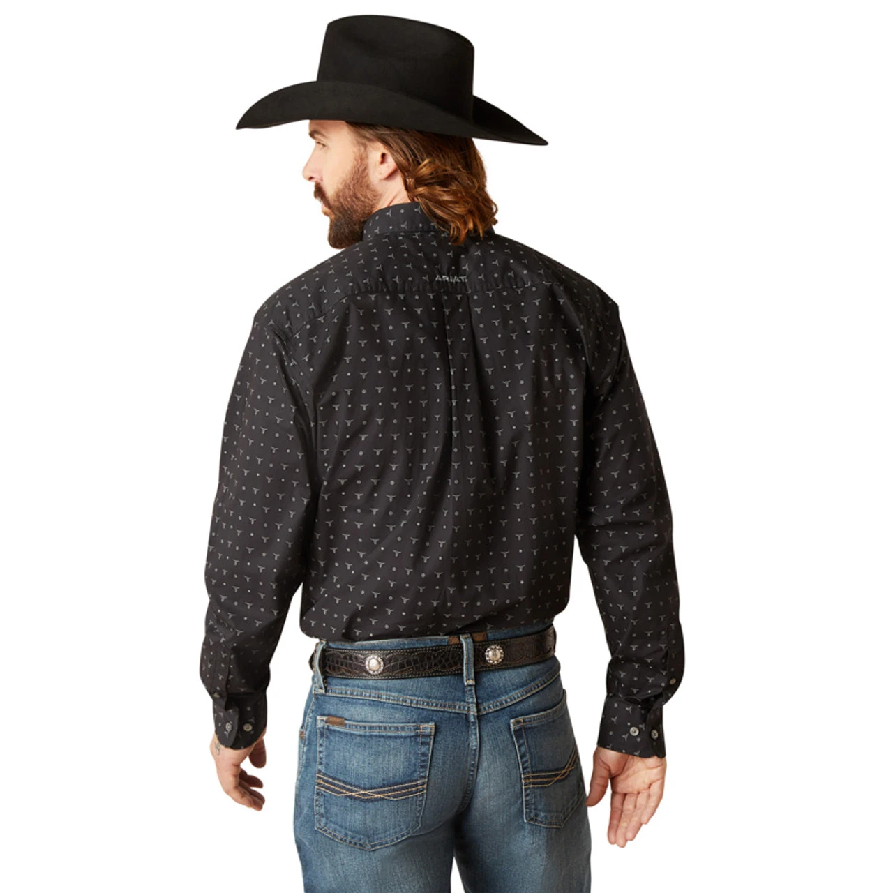 Ariat Men's Black Nixon Print Long Sleeve Western Shirt 3 Ariat Men's Black Nixon Print Long Sleeve Western Shirt - Image 3