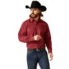 Ariat Men's Red Norwin Print Long Sleeve Western Shirt