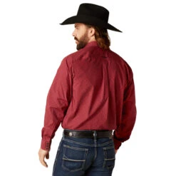 Ariat Men's Red Norwin Print Long Sleeve Western Shirt -Moda Mix Shop P2793500 3 73119.1697063383