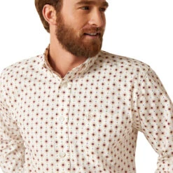 Ariat Men's Naten White Fitted Long Sleeve Button Up Shirt -Moda Mix Shop P2793520 3 11375.1697043109