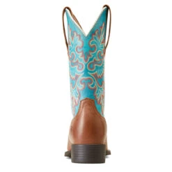 Ariat Women's Blue/Brown Round Up Wide Square Toe Stretch Fit Western Boot -Moda Mix Shop P2797575 3 44117.1697043010