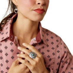 Ariat Womens Red River Geo Print Kirby Stretch Long Sleeve Shirt -Moda Mix Shop P2842430 5 74796.1683573227