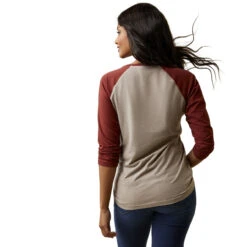 Ariat Womens R.E.A.L. Oatmeal Heather Adventure Tee -Moda Mix Shop P2842450 3 46567.1683573264