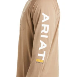 Ariat Mens Khaki Rebar Heat Fighter Long Sleeve T-Shirt -Moda Mix Shop P2843055 3 12976.1683573281