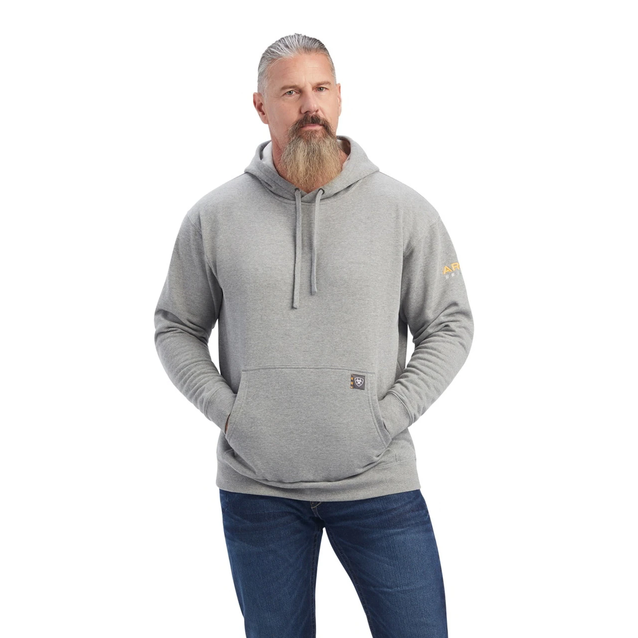 Ariat Mens Heather Grey Rebar Workman Hoodie 1 Ariat Mens Heather Grey Rebar Workman Hoodie