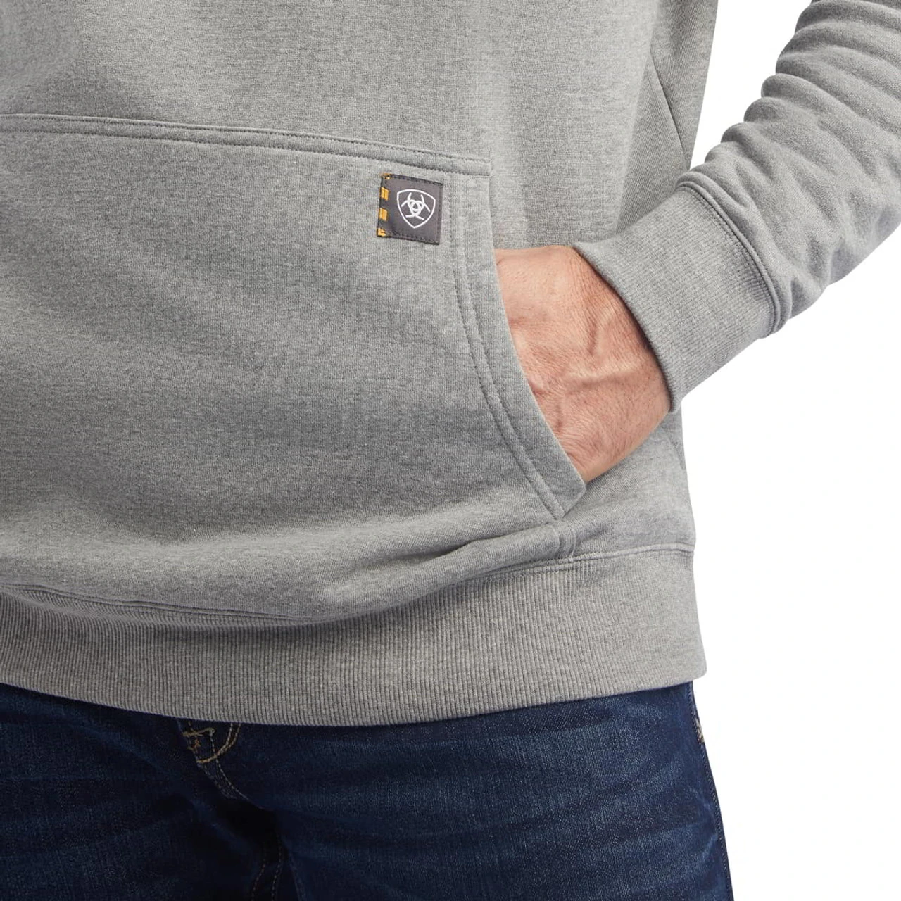 Ariat Mens Heather Grey Rebar Workman Hoodie 2 Ariat Mens Heather Grey Rebar Workman Hoodie - Image 2