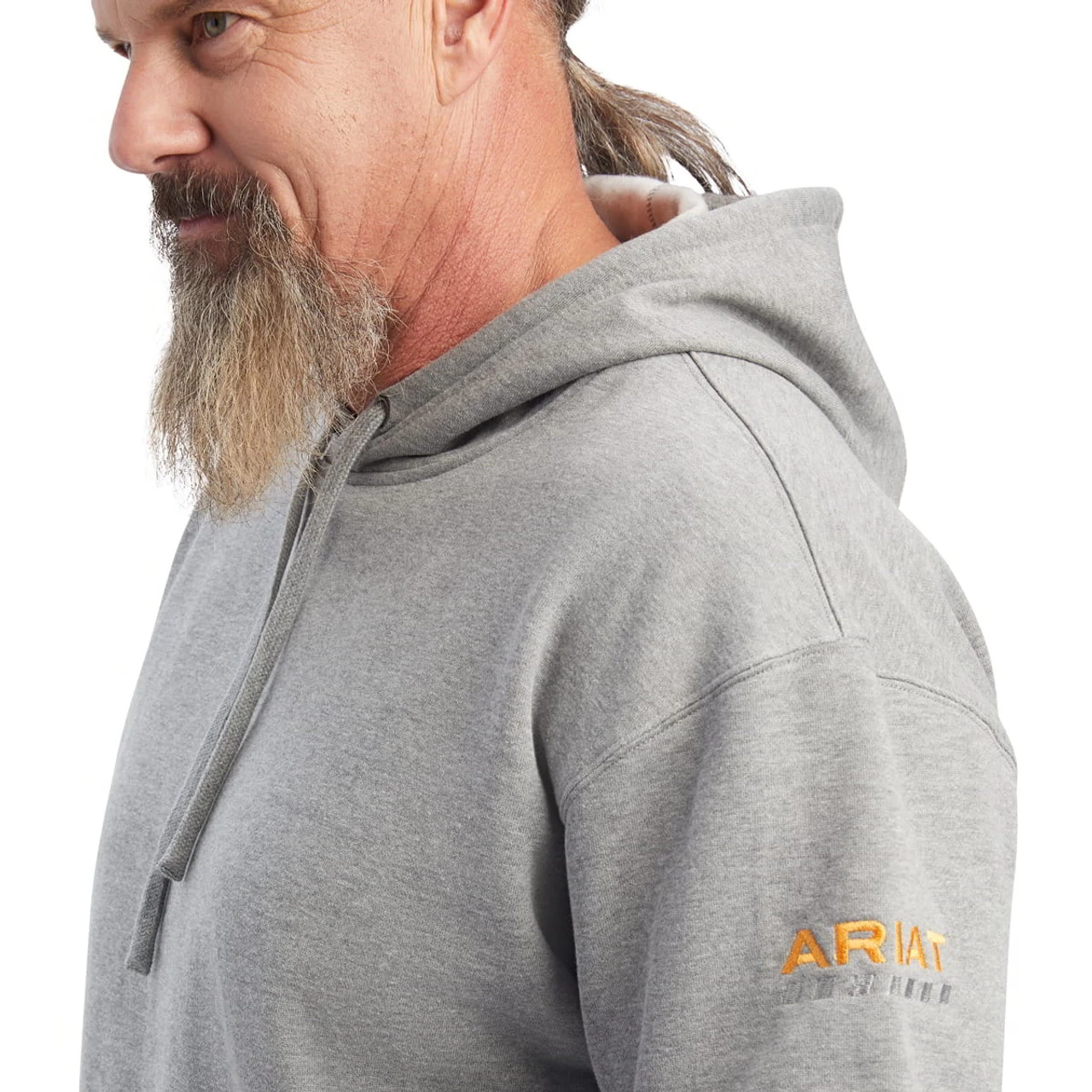 Ariat Mens Heather Grey Rebar Workman Hoodie 3 Ariat Mens Heather Grey Rebar Workman Hoodie - Image 3