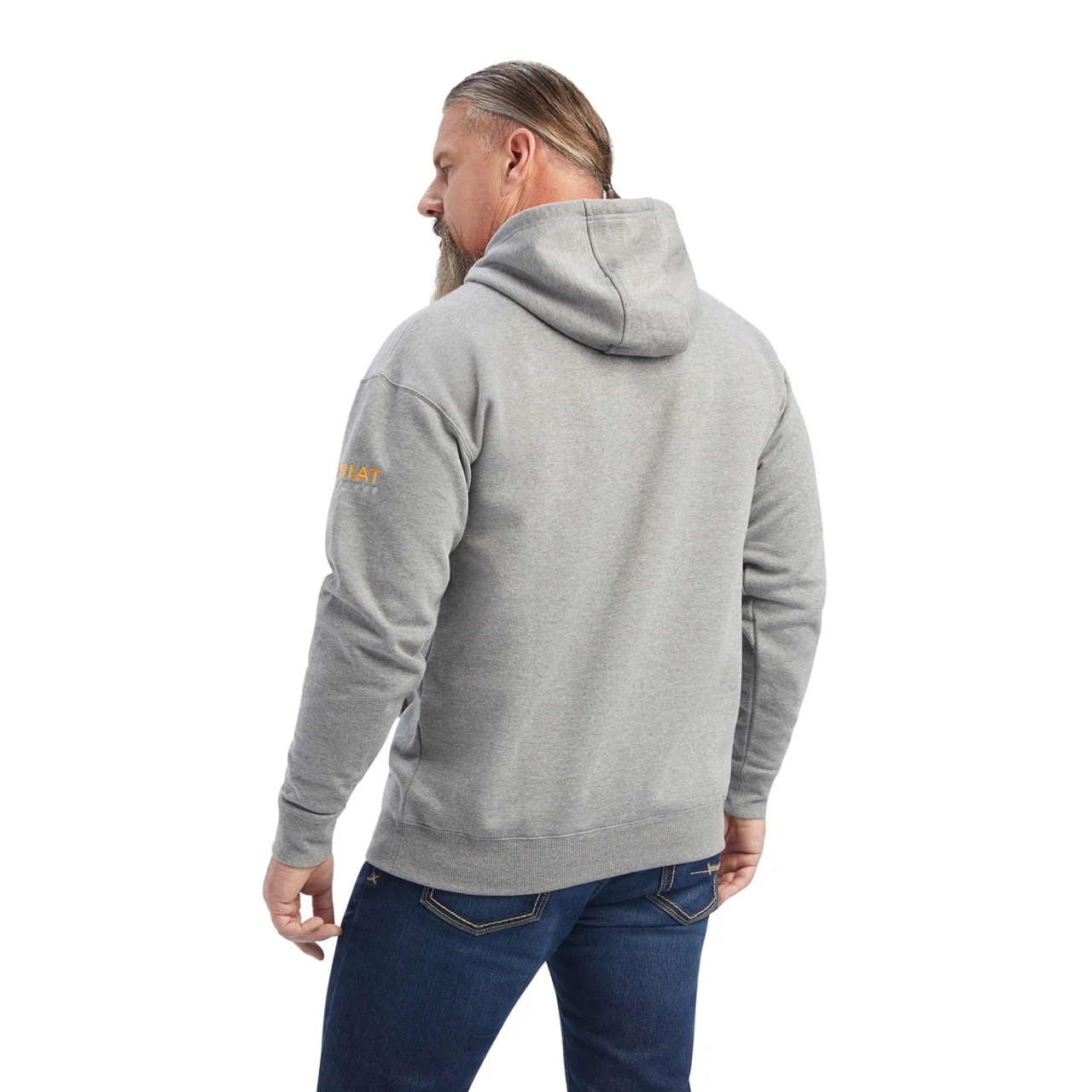 Ariat Mens Heather Grey Rebar Workman Hoodie 4 Ariat Mens Heather Grey Rebar Workman Hoodie - Image 4