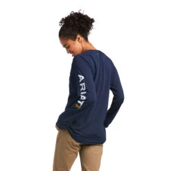 Ariat Womens Navy Rebar Heat Fighter Eclipse Long Sleeve T-Shirt -Moda Mix Shop P2843810 3 97143.1684852869