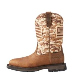 Men's Ariat Workhog Patriot Steel Toe Work Boot #10022968 -Moda Mix Shop S18 MNS WORK Holt 10022968 side