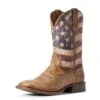 Men's Ariat Distressed Brown And Flag Circuit Proud Boots #10031513