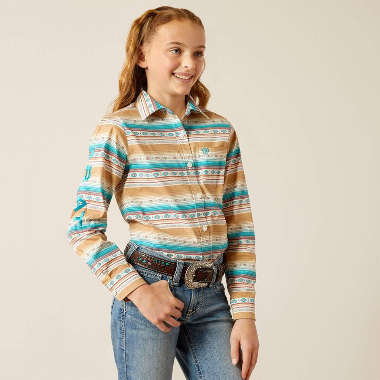 Moda Mix Shop -Moda Mix Shop ariat girls ls kirby fallon serape print button shirt 28169