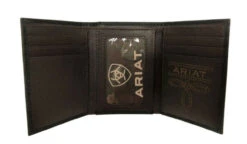 Ariat Mens Black Logo Tri-Fold Wallet -Moda Mix Shop ariat wallet 3 09592.1674504186